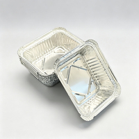 Boîte à bento en aluminium jetable, plateau rectangulaire pour repas, pour la restauration en vol et les services de livraison professionnels