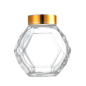 Nuevo Diseño de Tarro de Miel Cilíndrico de Vidrio Borosilicato de 380 ml con Tapa de Bambú y Collar Metálico, Almacenamiento Hermético para Miel y Mermelada - Product Image 1