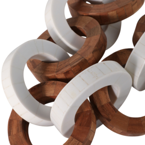 Scultura a catena in legno e resina per decorazioni per la casa, elemento decorativo per bagno, soggiorno, ufficio, scrivania - Product Image 4