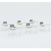 Mobilier scolaire en mélamine Bureau collaboratif Les étudiants et la salle de classe assemblent une table d'étude et une chaise