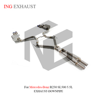 ING Edelstahl Auspuff anlage Leistung Catback für Mercedes Benz R230 SL500 5.5L 2005-2011 Schall dämpfer mit Ventil