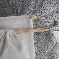 Sacs à cordon en coton et lin pour emballage cadeau en gros, avec logo brodé, pochettes à cordon en coton durables
