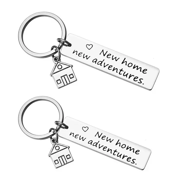 Personalized Laser Engraving Stainless Steel Keychain Promotional Gift Metal Keychain for Women Men
