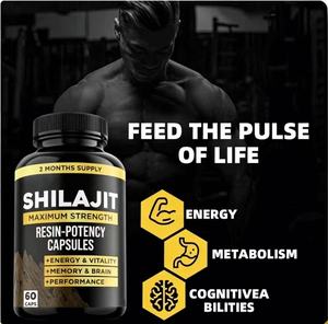 Shilajit Resin Pure Himalayan Organic <strong>Shilajeet</strong> <strong>Capsules</strong> Ashwagandha Ginseng Fulvic Acid Adult 60 <strong>Capsules</strong> Per Bottle OEM ODM - Product Image 2