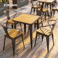 Balkon Mobilyası Açık Hava Otel Lüks Yemek Masası Takımı Bistro Sandalyesi İskandinav Veranda Demir Sehpa Yemek Masası Takımı 4 Kişilik