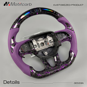 Volante Deportivo Personalizado de Fibra de Carbono Forjado con LED Morado para Dodge Charger Challenger Hellcat SRT R/T GT SXT 2013-2023 - Product Image 3