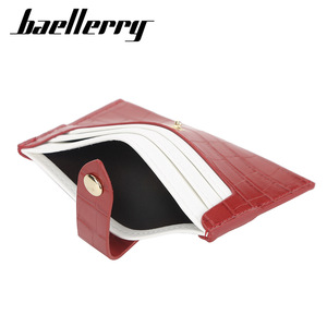 กระเป๋าใส่บัตร Baellerry สำหรับผู้หญิง แบบมินิ สีสันตัดกัน ทำจากหนัง PU  บางเฉียบ ใส่บัตรเครดิตได้ ปิดด้วยหัวเข็มขัด  กระเป๋าสตางค์แฟชั่น ขนาด 4 นิ้ว - Product Image 2