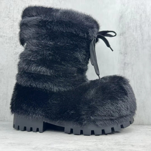 Botas de Nieve de Diseño <span class=keywords><strong>para</strong></span> Hombre y Mujer, con Pelaje de Alaska Negro, de Alta Calidad, 2026 - Product Image 1