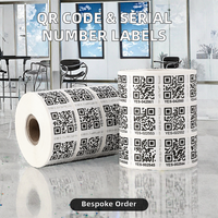 Etiqueta Adhesiva de Papel con Código QR de Número de Serie de Datos Variables, Impresión Personalizada, Multiformas, Corazón y Triángulo, para Regalos y Manualidades