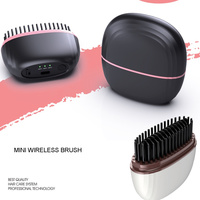 Brosse lissante sans fil mini, rechargeable par USB, avec écran LED, peigne chauffant électrique, pour voyage et extérieur