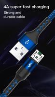 Câble de données Android original mode rond Micro USB 4A VOOC chargeur rapide VOOC câbles USB cordon de charge pour téléphone portable ordinateur