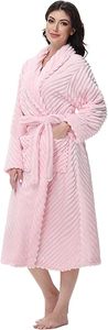 Accappatoio da Donna Super Morbido e Confortevole in <span class=keywords><strong>Pile</strong></span> <span class=keywords><strong>Rosa</strong></span>, Elegante e Semplice, Lungo <span class=keywords><strong>Pigiama</strong></span> in Peluche per Camera da Letto e Soggiorno - Product Image 6
