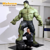 Statue de Hulk en fibre de verre grandeur nature, sculpture artisanale, peinte à la main, objet de collection d'art de Noël