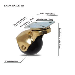 1.5 Inches <span class=keywords><strong>Ball</strong></span> Caster Wheels mit Brake 360 Degree Antique <span class=keywords><strong>Brass</strong></span> Top Plate <span class=keywords><strong>Casters</strong></span> für Furniture Cabinets Wheelchairs - Product Image 5