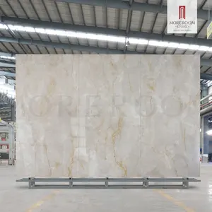 White Jade Onyx Porcelain Sintered Stone Tiles 180x90 Polished Glazed Slab