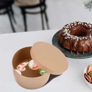 Caja de Papel Redonda con Tapa, Ecológica, de Cartón Reciclado, para Regalos, Cumpleaños, Bodas - Product Image 5