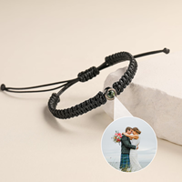 Bracelet de projection photo minimaliste fait main, bijou personnalisé avec perles et breloques, cadeau d'anniversaire pour femmes et hommes