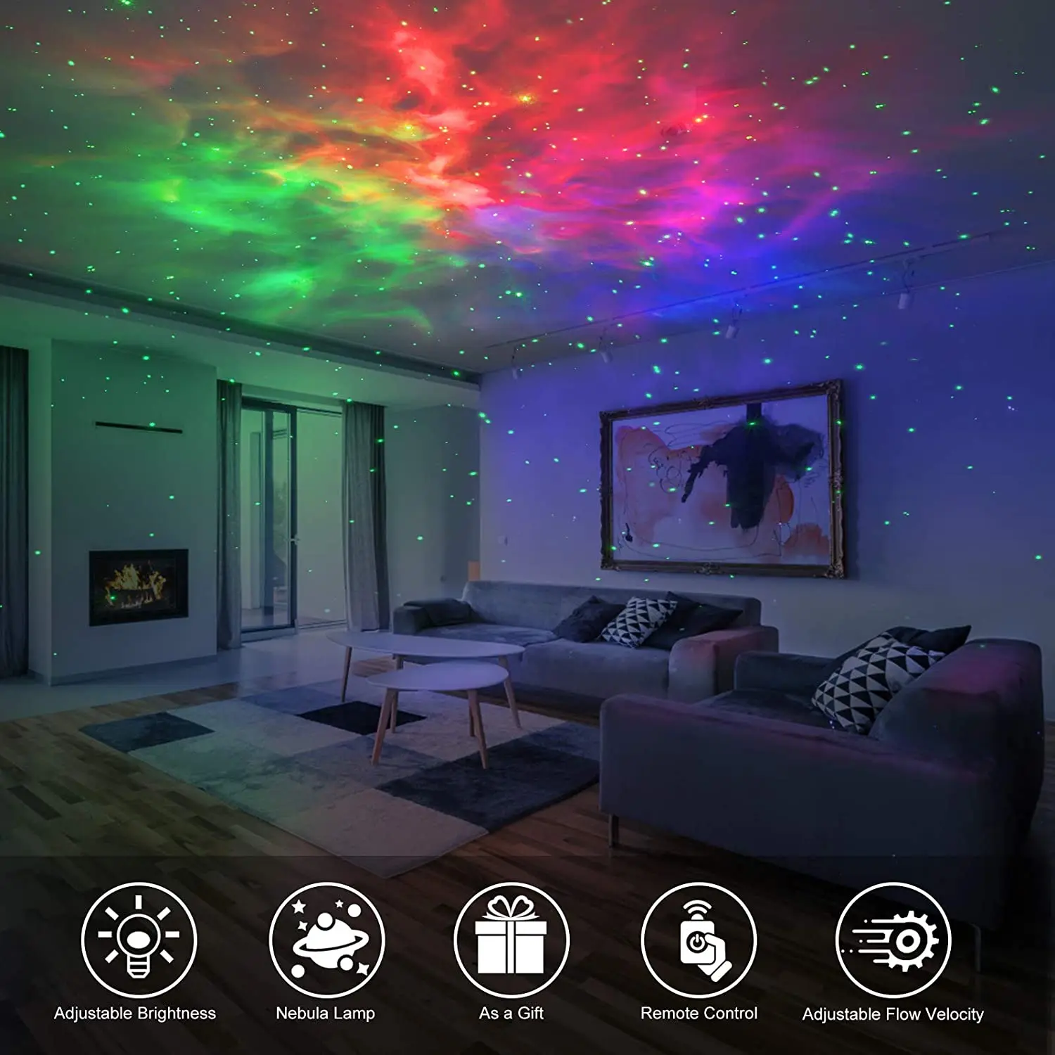 Galaxy Star Projector Light,Star Projector lamp with Colorful Nebula Cloud Ocean Wave
