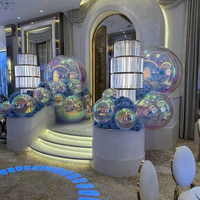 Arche de tente sphérique géante irisée en PVC gonflable effet miroir pour décoration de mariage et de fête