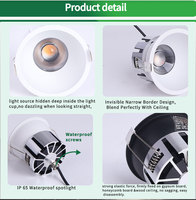 Éclairage commercial moderne fixe 7W 10W 15W CRI 92 3000K Projecteurs IP65 pour intérieur, lampes de plafond pour salle de bain
