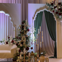 Nouveau design 3D effet arc ouvert scène de mariage toile de fond décoration blanc acrylique or Banquet toile de fond murs