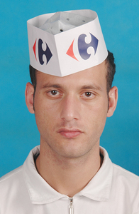 Haixin Casquettes de restaurant <span class=keywords><strong>Papier</strong></span> <span class=keywords><strong>jetable</strong></span> non tissé de haute qualité Chapeaux de cuisine pour chef de cuisine avec ligne rouge Personnalisé - Product Image 6