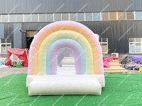 Mini château gonflable 10x10 pieds pour mariage, fête, trampoline, arc-en-ciel, pour tout-petits, moonwalk