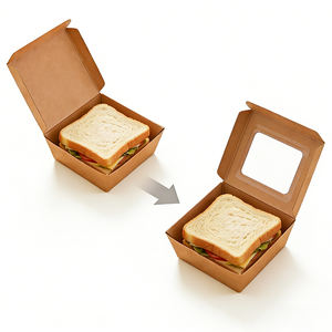 Vidrio transparente, adecuado para cupcakes, pasteles, postres y repostería. Caja de papel rígido de alta calidad, caja de papel kraft biodegradable - Product Image 1