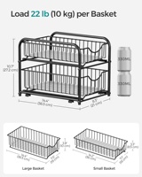 SONGMICS Meuble de rangement sous l'évier avec tiroirs pour cuisine salle de bain Étagère de rangement empilable 2 niveaux Égouttoir à vaisselle
