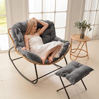 Haute qualité moderne balcon loisirs intérieur salon chambre paresseux canapé rotin à bascule jardin nordique lune inclinable canapé chaise