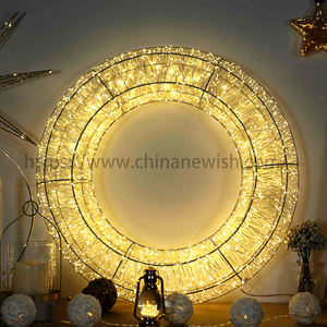 Guirlande <span class=keywords><strong>de</strong></span> décoration <span class=keywords><strong>de</strong></span> Noël en feutre <span class=keywords><strong>2022</strong></span>, nouvelle, à suspendre, peinture sur fil <span class=keywords><strong>de</strong></span> fer, anneau 3D, lumières <span class=keywords><strong>de</strong></span> crèche <span class=keywords><strong>de</strong></span> Noël avec 960 mini LED chaudes - Product Image 4