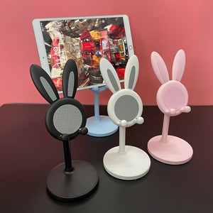Rabbit Phone Stand <b>Height</b> <b>Adjustable</b> <b>Desk</b> Holder Cute Cartoon Design Plastic Material Telescopic Support for Mobile Phones and - Product Image 2