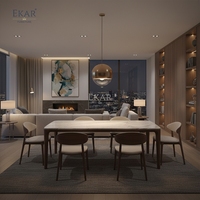 Table à manger ovale EKAR Linden de style moderne du milieu du siècle avec plateau en marbre blanc et base en noyer massif pour la maison, le bureau ou la cuisine