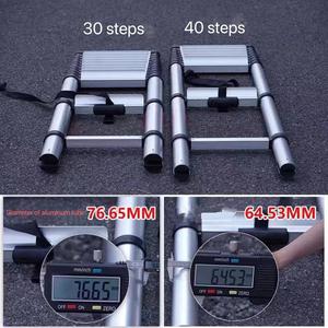 Многофункциональная телескопическая складная лестница из алюминия в индустриальном стиле с устойчивой стойкой и колесами - Product Image 5