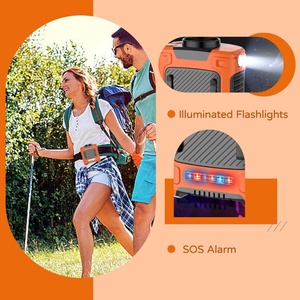 Ventilateur portable à clip ceinture 5 vitesses avec logo personnalisé, rechargeable Type-C, avec lumières SOS, pour la randonnée en extérieur - Product Image 6