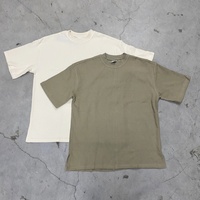 Custom logo thermisch zacht comfortabel waffle shirt oversized design streetwear kleding blank plain t-shirt heren kleding