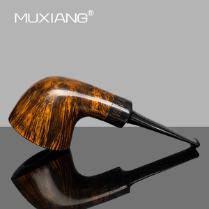 Muxiang Dublin Briar Wood Pipe Straight Type Gold Glossy Surface Tobacco Pipe For Men Smoking - Product Image 2