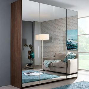 Armoire Moderne Personnalisée avec Miroir, Portes Battantes et Coulissantes, Armoire de Chambre Durable pour Appartement et Maison - Product Image 3