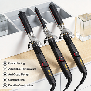 Rizador de Pelo Eléctrico LED Negro con Revestimiento Cerámico para <span class=keywords><strong>Hombre</strong></span>, Calentamiento Rápido, Rizos Duraderos, 1000W - Product Image 4