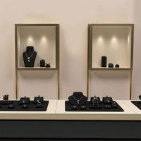 Beau modèle de mannequin en velours noir au détail Beaux présentoirs de bijoux en aluminium au détail exposant un conteneur de bijoux