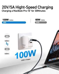 Tập trung phổ nylon <span class=keywords><strong>b</strong></span>ện PD 5A 100W sạc nhanh Loại C để Loại C Cáp - Product Image 5