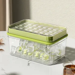 Shunxing wholesale food grade single-layered ice cube tray freezer press deice box attached with rubber ring ice container bin