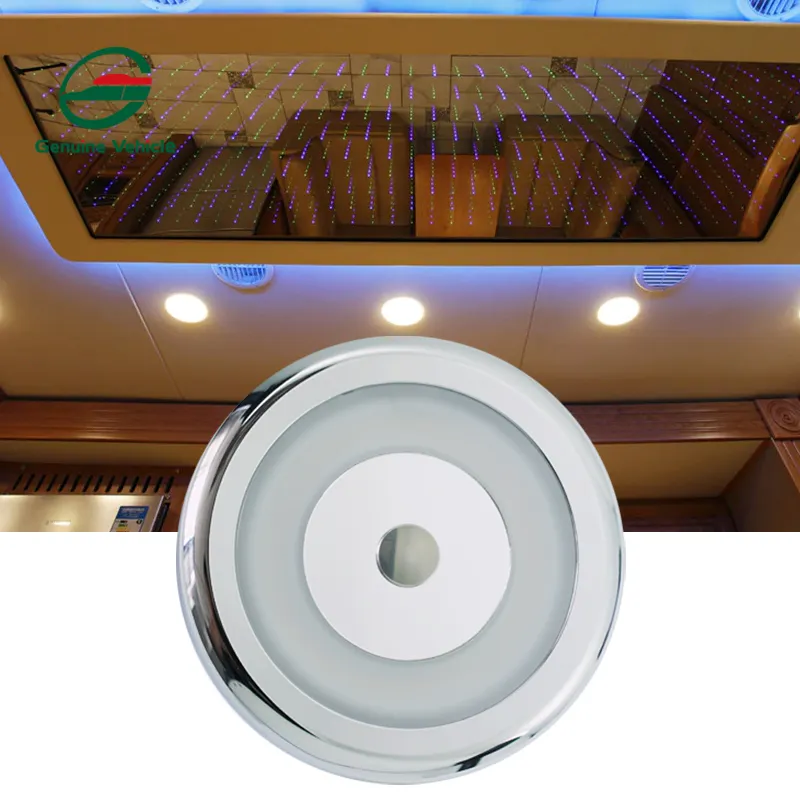 โคมไฟตกแต่งผนังภายในรถ RV 12V ของแท้, ไฟ LED เพดานโดมพร้อมไฟหรี่แบบสัมผัส