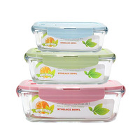 Bol de conservation en verre borosilicate haute résistance, compatible micro-ondes, boîte à lunch, récipient de stockage alimentaire - Vente flash