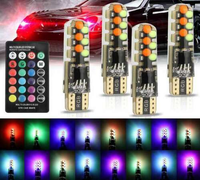 Nouvelle ampoule LED T10 W5w Rgb 12smd Cob Canbus 194 168 pour voiture avec télécommande Flash/stroboscope Lumière de lecture Lumière de dégagement