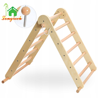 Cadre d'escalade en bois pliant intérieur pour tout-petits avec rampe Montessori Gym Structure de jeu et pour Pikler Triangle Set pour enfants