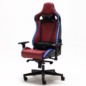 Chaise de jeu moderne en cuir Pu de haute qualité Ordinateur Pc Rgb Light Game Ergonomique Racing <span class=keywords><strong>Gamer</strong></span> Chaise de jeu rouge avec <span class=keywords><strong>repose</strong></span>-pieds - Product Image 2