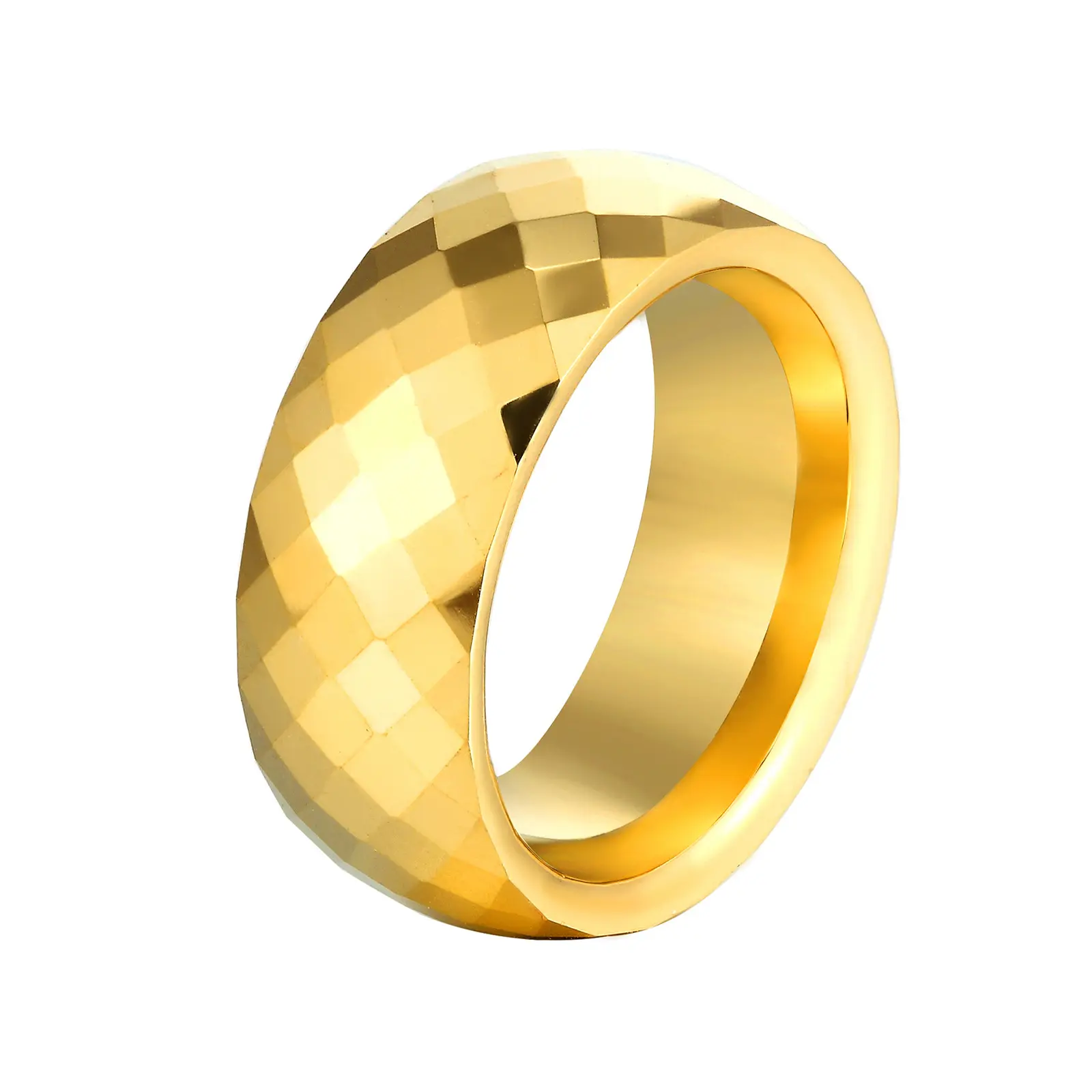 SSeeSY New Großhandel heißer Verkauf individuelles Design modeschmuck einfache Farbe Diamant vergoldet Wolfram Edelstahl Ringe