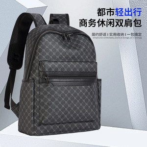 Four-Petaled Flower <b>Backpack</b> <b>15</b> <b>Inches</b> <b>Laptop</b> Bag Business Travel Youth Casual Large Capacity Black Pattern - Product Image 1