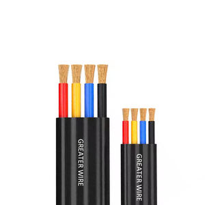 Personnalisable 14awg 12awg 10awg 8awg 6awg câble de pompe soumis plat étanche à l'eau Application industrielle chauffage caoutchouc toronné - Product Image 3